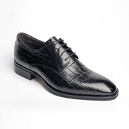 BB-093 Black - Croc-Embossed Derby - Bruno Bunker