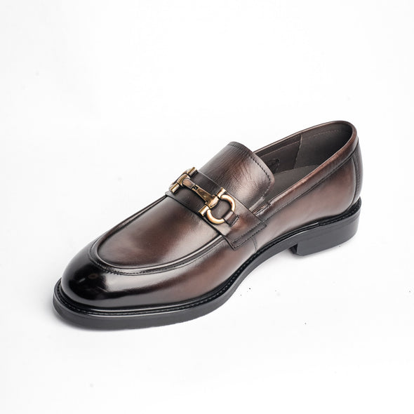 BB-095 Brown - Gold Horsebit Loafer - Bruno Bunker