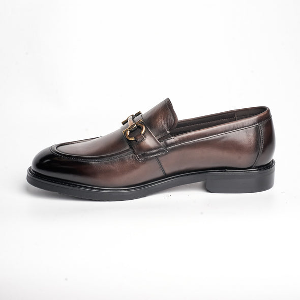BB-095 Brown - Gold Horsebit Loafer - Bruno Bunker