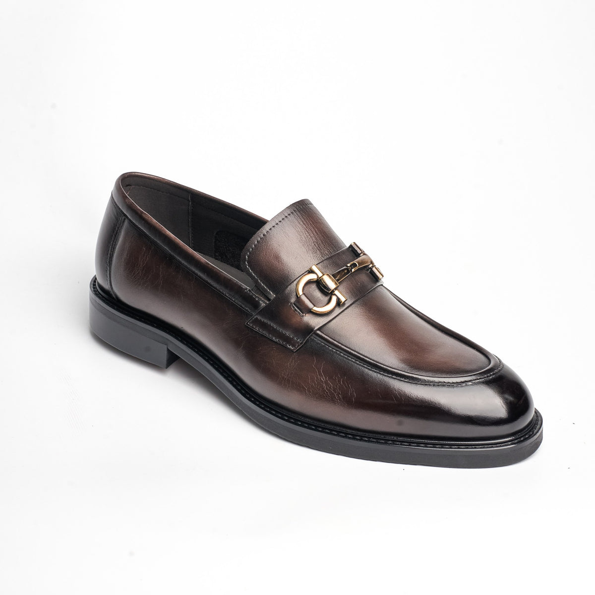 BB-095 Brown - Gold Horsebit Loafer - Bruno Bunker