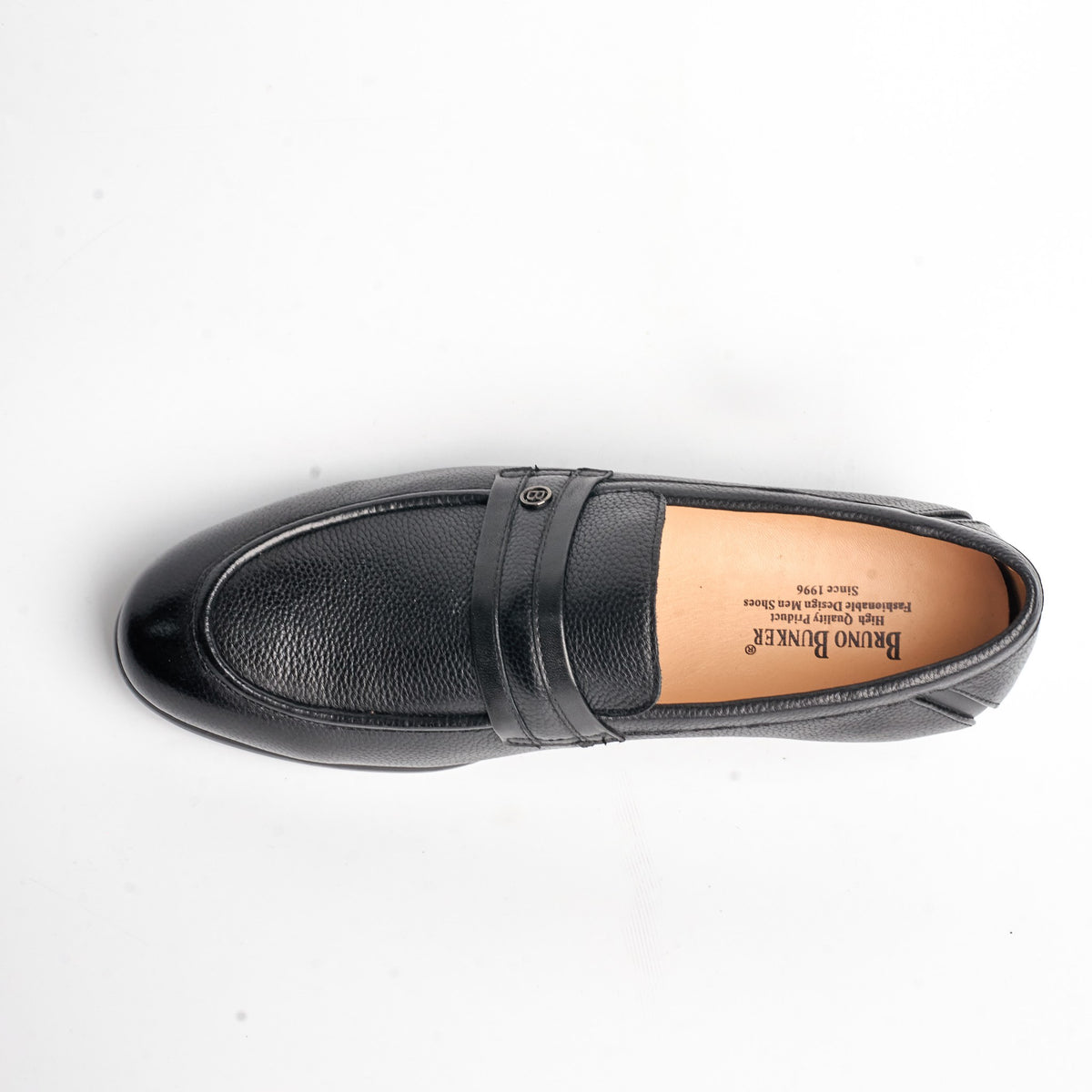BB-096 Black - Dress Penny Loafer, Tan Lining - Bruno Bunker