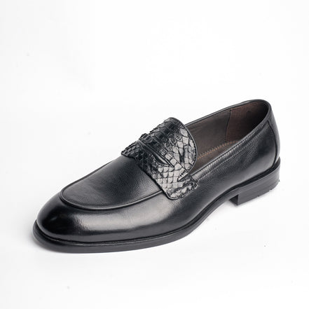BB-099 Black - Woven Penny Loafer - Bruno Bunker