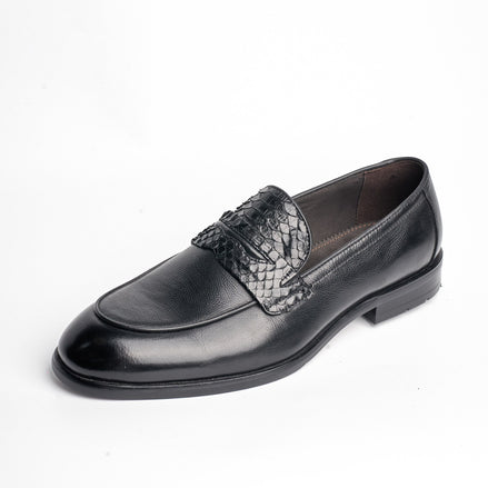 BB-099 Black - Woven Penny Loafer - Bruno Bunker