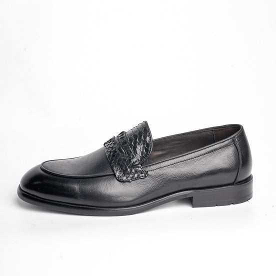BB-099 Black - Woven Penny Loafer - Bruno Bunker