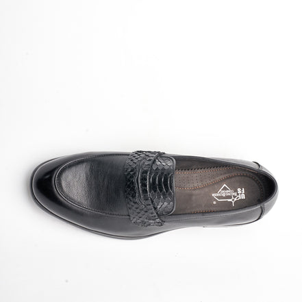 BB-099 Black - Woven Penny Loafer - Bruno Bunker