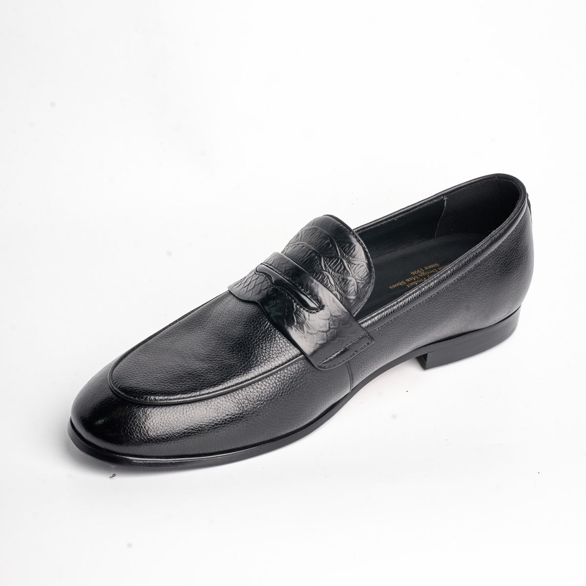 BB-100 Black - Croc-Pattern Trim Loafer - Bruno Bunker