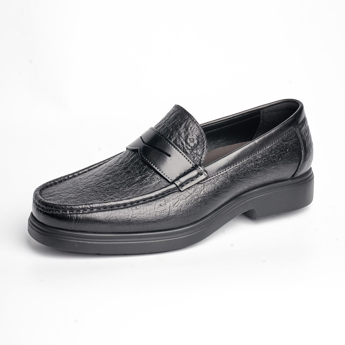 BB-105 Black - Chunky Embossed Penny Loafer - Bruno Bunker