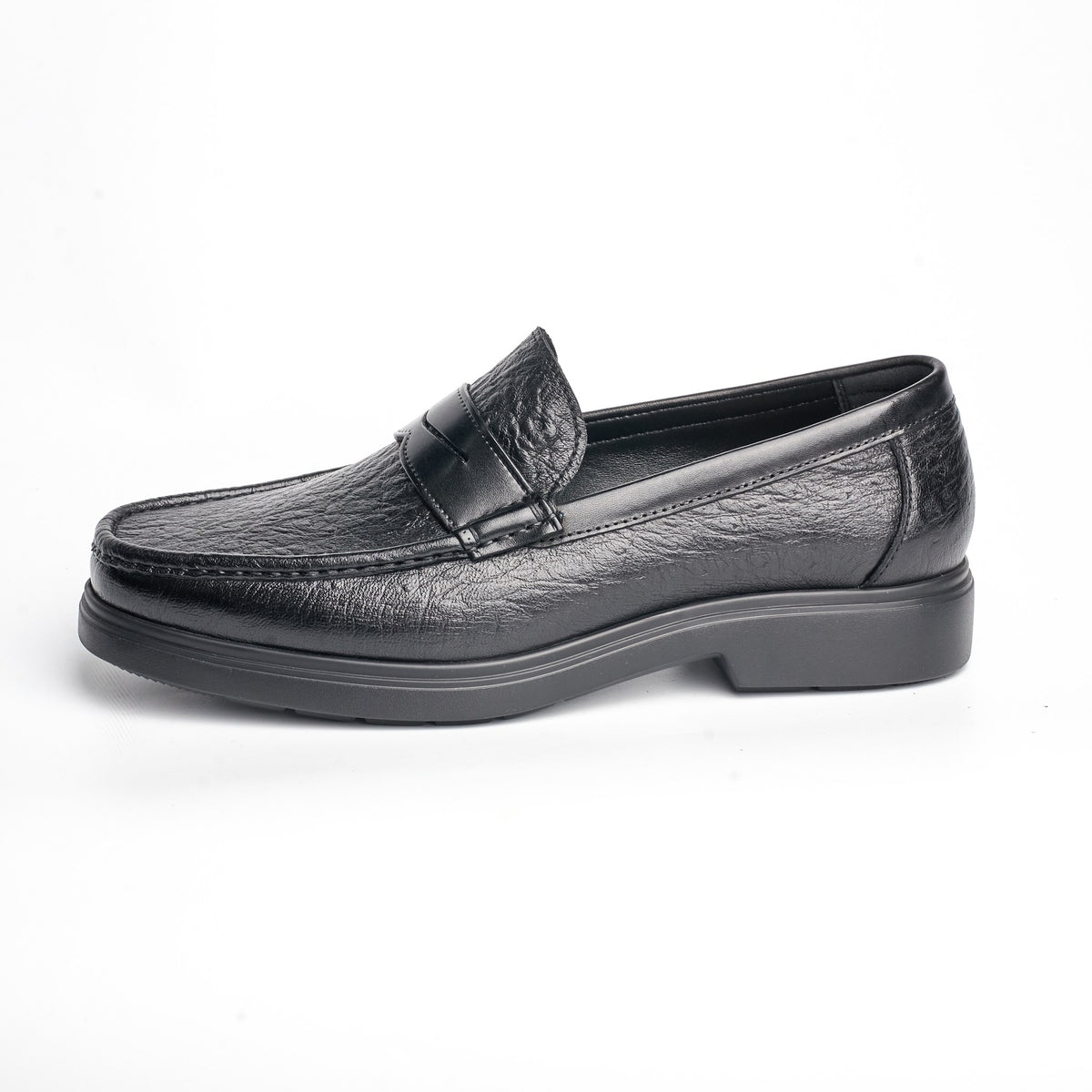 BB-105 Black - Chunky Embossed Penny Loafer - Bruno Bunker
