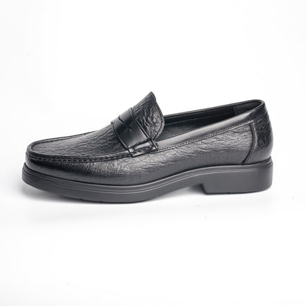 BB-105 Black - Chunky Embossed Penny Loafer - Bruno Bunker