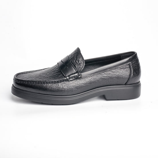 BB-105 Black - Chunky Embossed Penny Loafer - Bruno Bunker