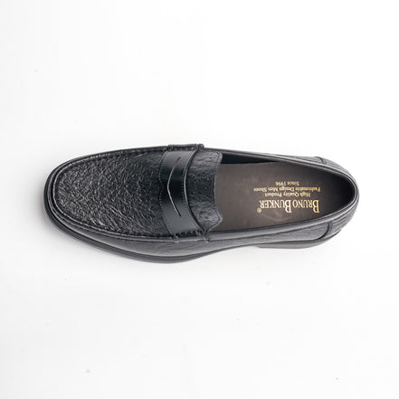 BB-105 Black - Chunky Embossed Penny Loafer - Bruno Bunker