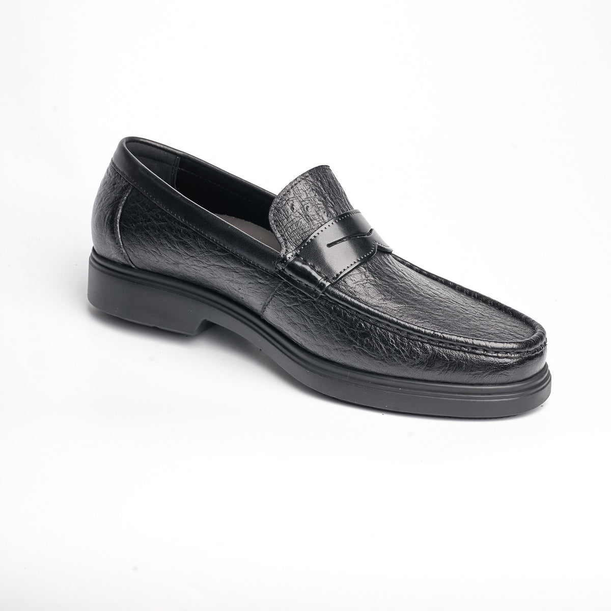 BB-105 Black - Chunky Embossed Penny Loafer - Bruno Bunker