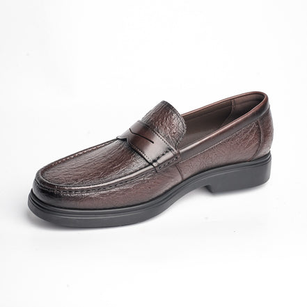 BB-105 Brown - Chunky Embossed Penny Loafer - Bruno Bunker