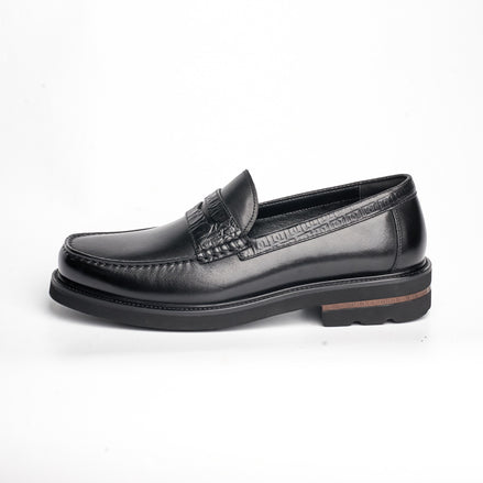 BB-106 Black - Chunky Smooth Penny Loafer - Bruno Bunker