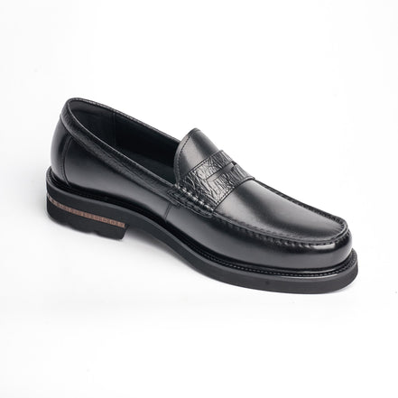 BB-106 Black - Chunky Smooth Penny Loafer - Bruno Bunker