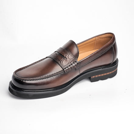 BB-106 Brown - Chunky Smooth Penny Loafer - Bruno Bunker