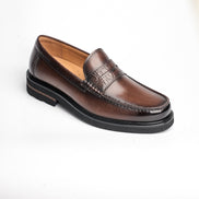 BB-106 Brown - Chunky Smooth Penny Loafer - Bruno Bunker