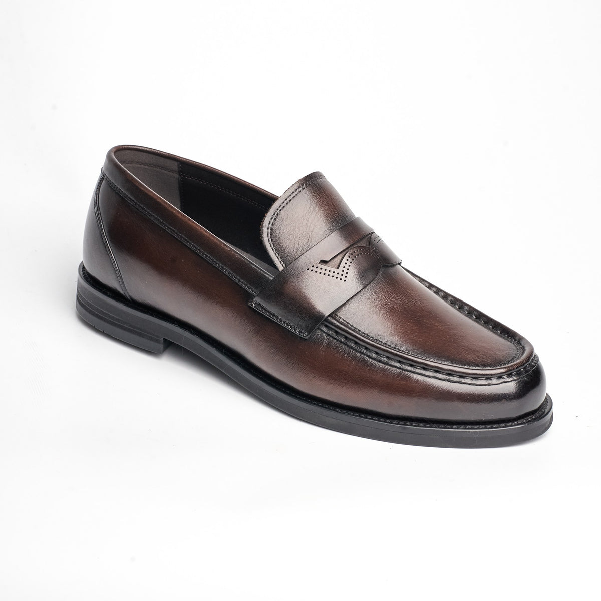 BB-109 Brown - Burnished Thin-Sole Penny Loafer - Bruno Bunker