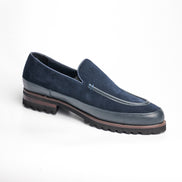 BB-110 Navy - Suede Lug-Sole Slip-On - Bruno Bunker