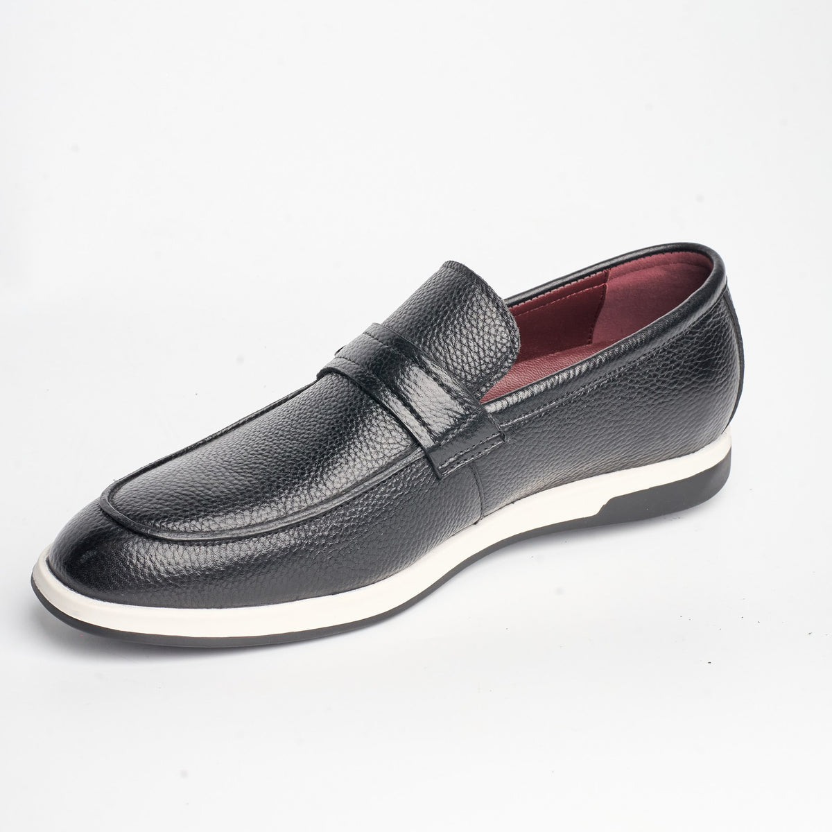 BB-121 Black - Light-Sole Penny Loafer, Banded - Bruno Bunker