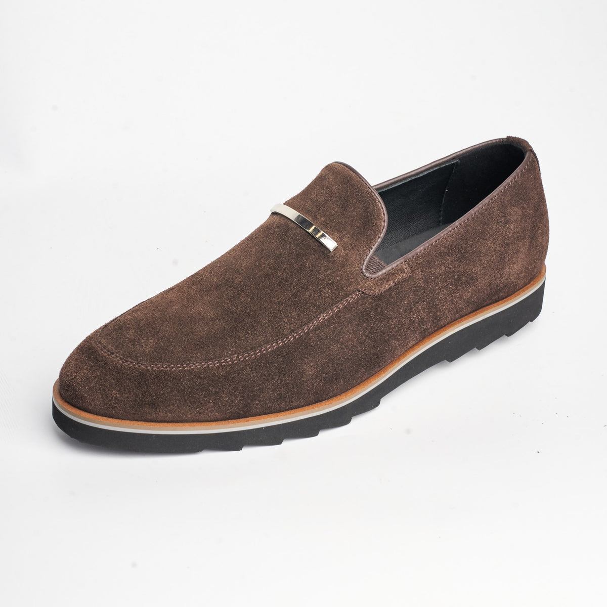 BB-122 Brown Suede - Suede Lug-Sole Bar Slip-On - Bruno Bunker