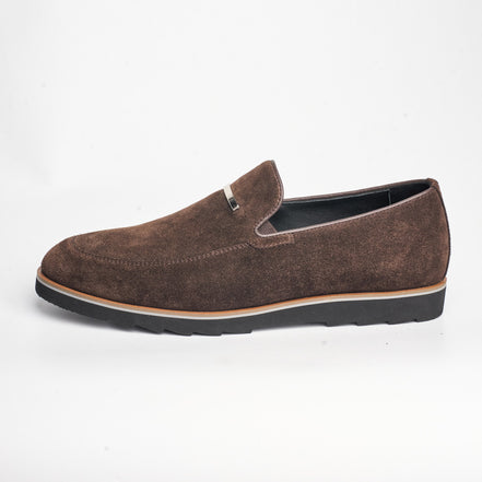 BB-122 Brown Suede - Suede Lug-Sole Bar Slip-On - Bruno Bunker