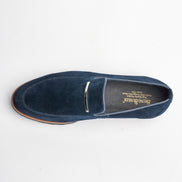 BB-122 Navy Suede - Suede Lug-Sole Bar Slip-On - Bruno Bunker