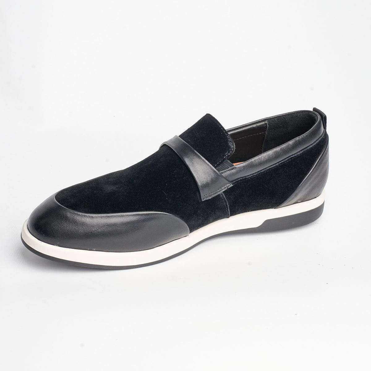BB-123 Black - Suede & Leather Band Slip-On - Bruno Bunker