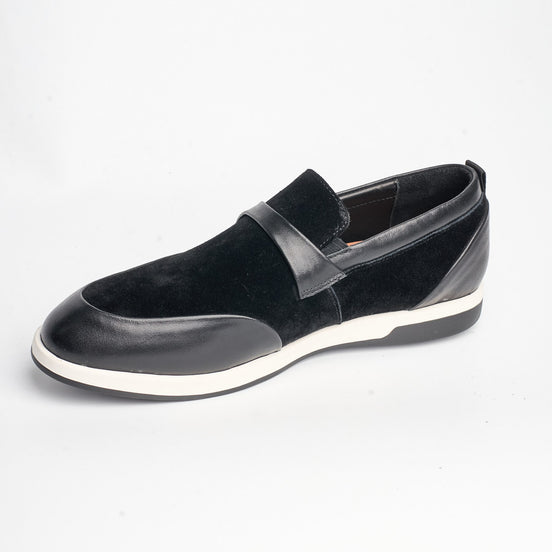 BB-123 Black - Suede & Leather Band Slip-On - Bruno Bunker