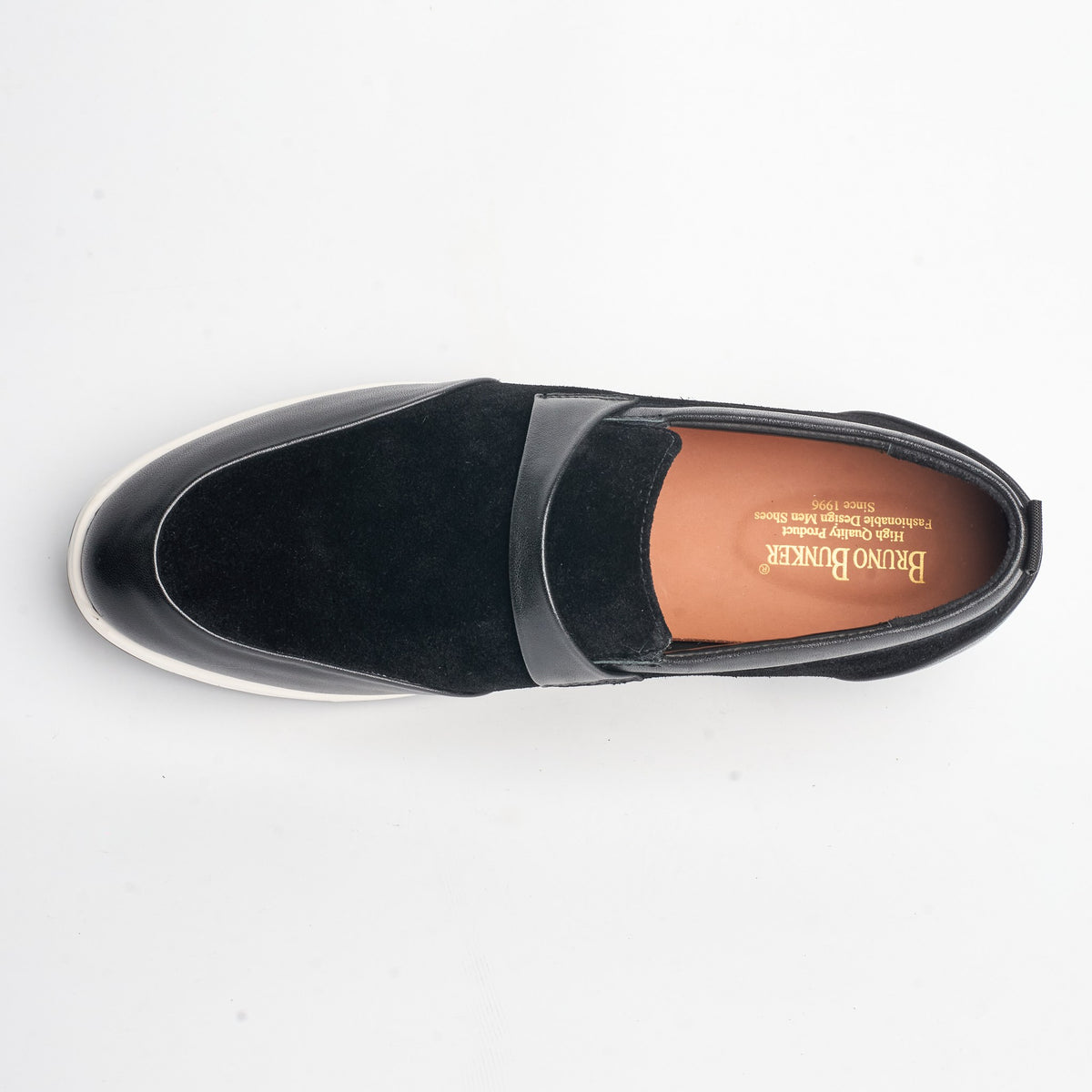 BB-123 Black - Suede & Leather Band Slip-On - Bruno Bunker