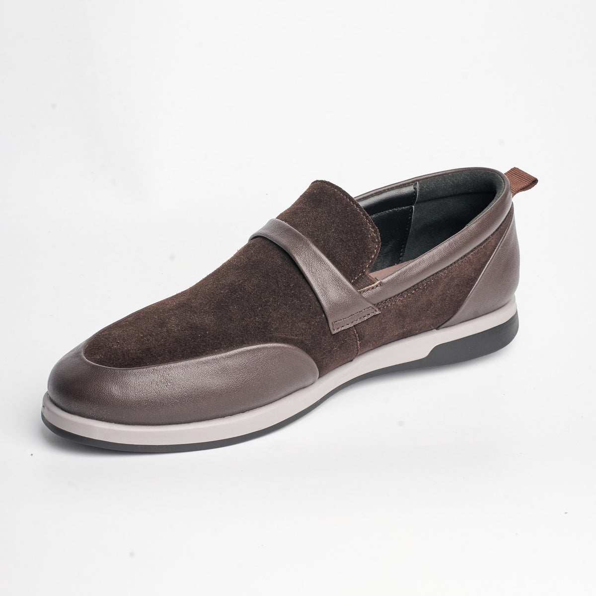 BB-123 Brown - Suede & Leather Band Slip-On - Bruno Bunker