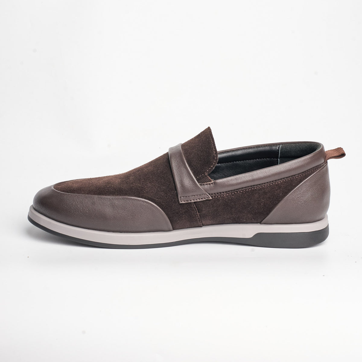 BB-123 Brown - Suede & Leather Band Slip-On - Bruno Bunker