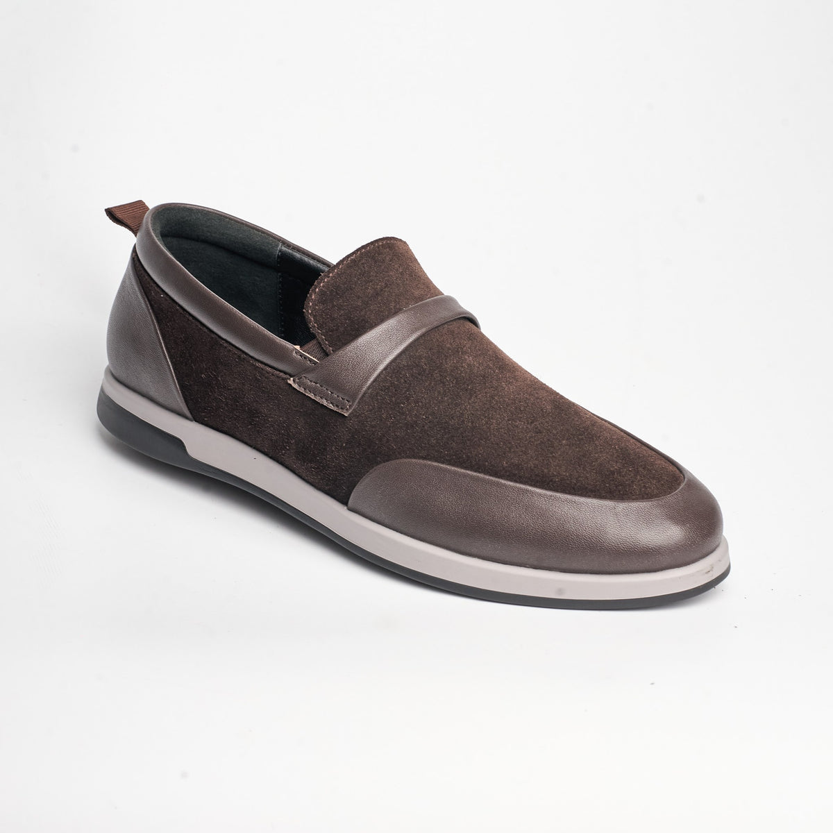 BB-123 Brown - Suede & Leather Band Slip-On - Bruno Bunker