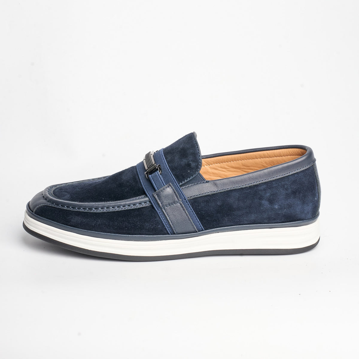 BB-125 Navy - Suede Bit Loafer - Bruno Bunker