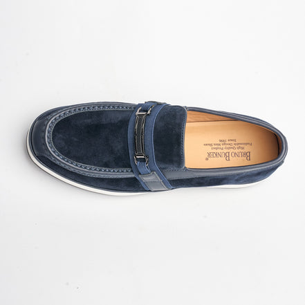 BB-125 Navy - Suede Bit Loafer - Bruno Bunker