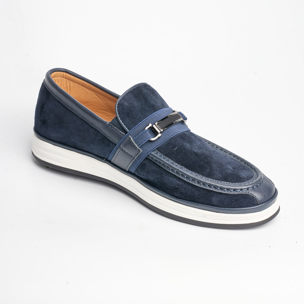 BB-125 Navy - Suede Bit Loafer - Bruno Bunker