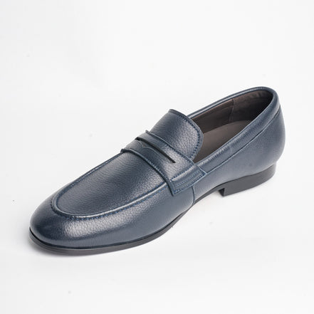 BB-126 Navy Leather - Soft Dress Penny Loafer - Bruno Bunker
