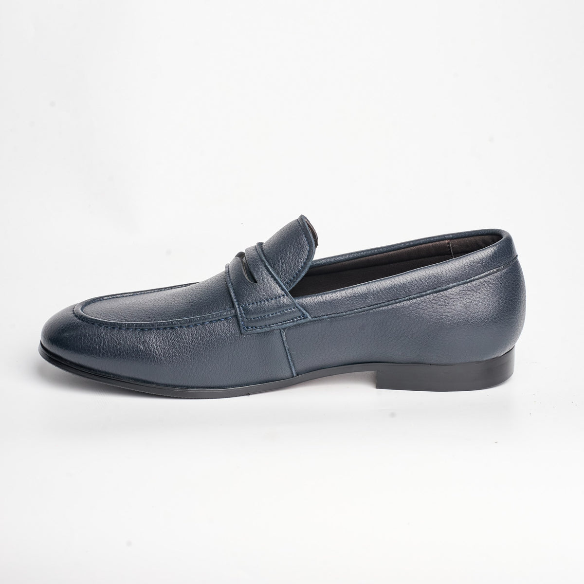 BB-126 Navy Leather - Soft Dress Penny Loafer - Bruno Bunker