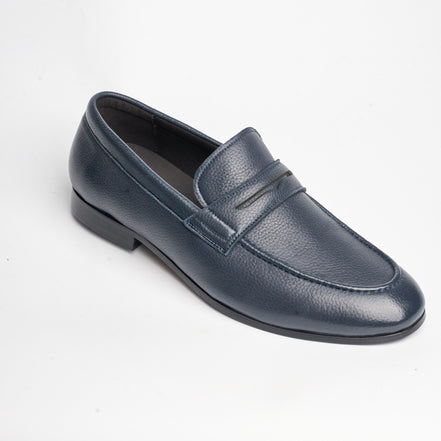 BB-126 Navy Leather - Soft Dress Penny Loafer - Bruno Bunker