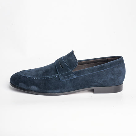 BB-126 Navy Suede - Soft Dress Penny Loafer - Bruno Bunker