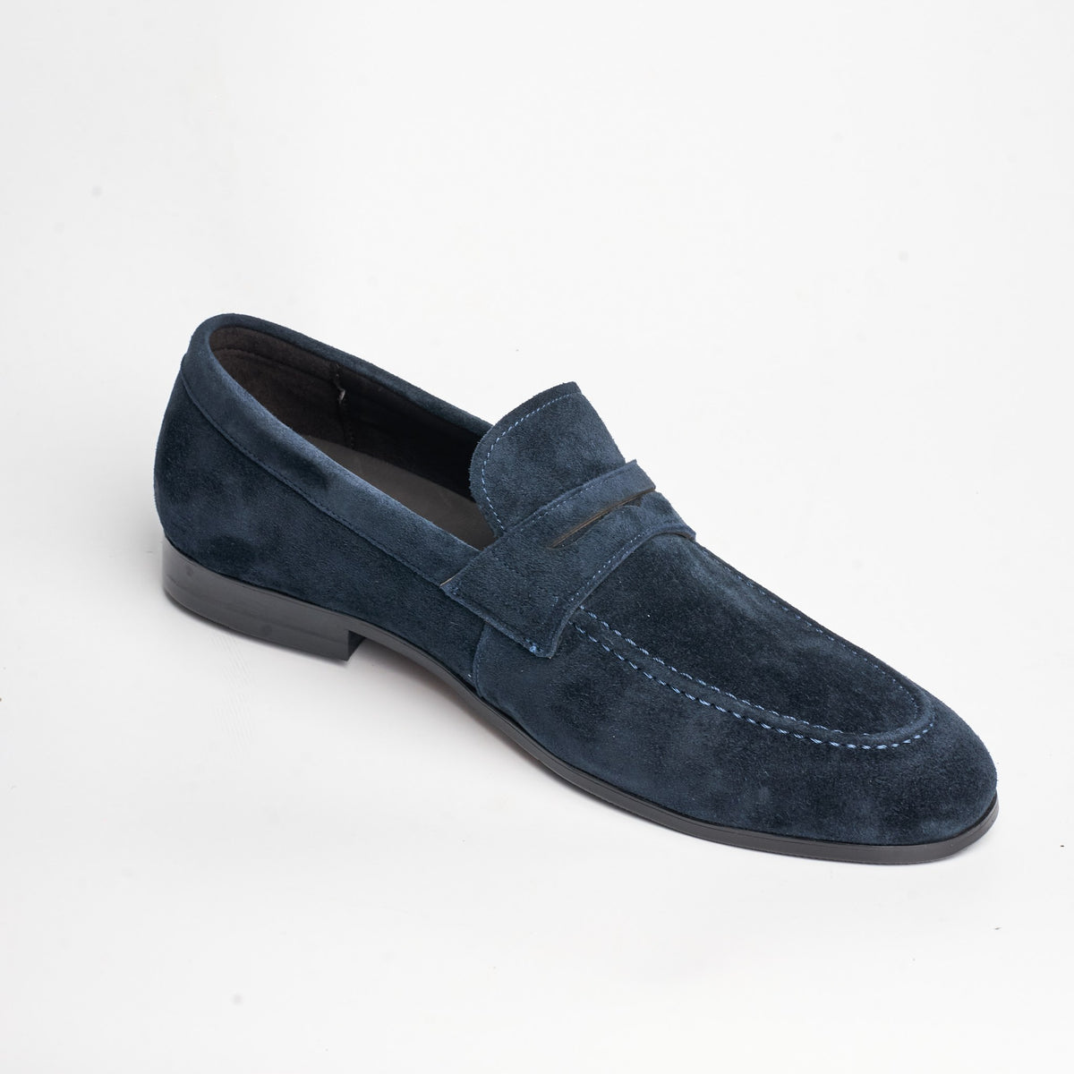BB-126 Navy Suede - Soft Dress Penny Loafer - Bruno Bunker