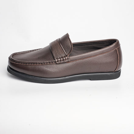 BB-128 Brown - Flexible Moc-Toe Penny Loafer - Bruno Bunker