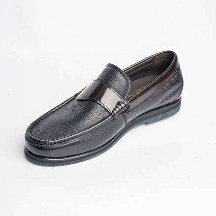 BB-131 Black - Contrast-Strap Penny Loafer - Bruno Bunker
