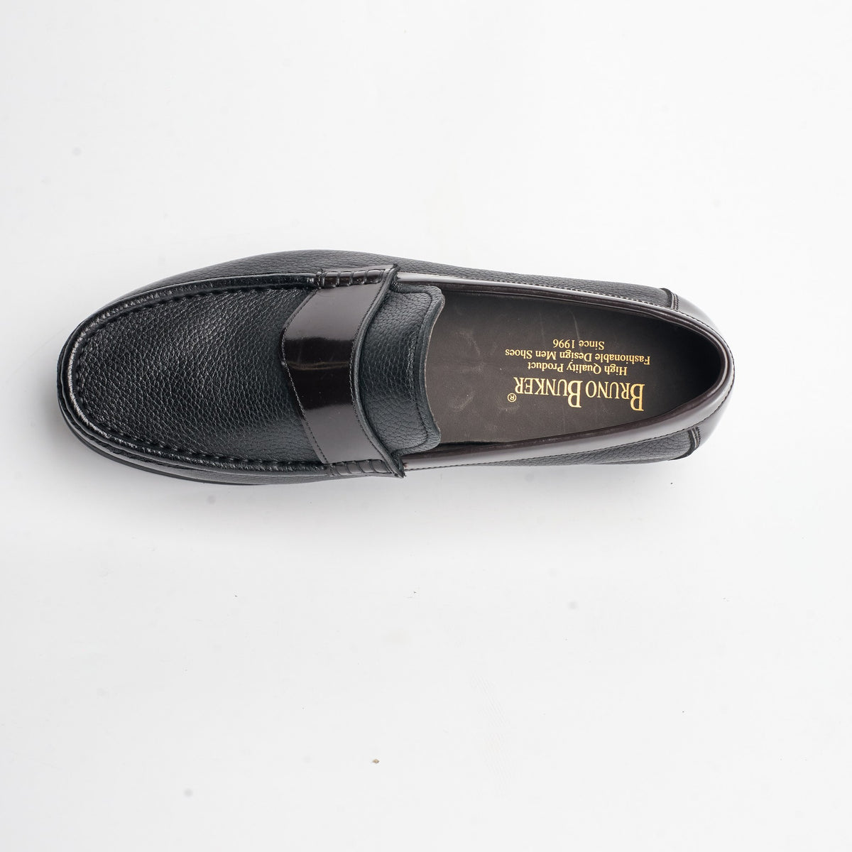 BB-131 Black - Contrast-Strap Penny Loafer - Bruno Bunker