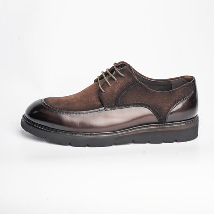 BB-132 Brown - Suede & Leather Lug-Sole Derby - Bruno Bunker