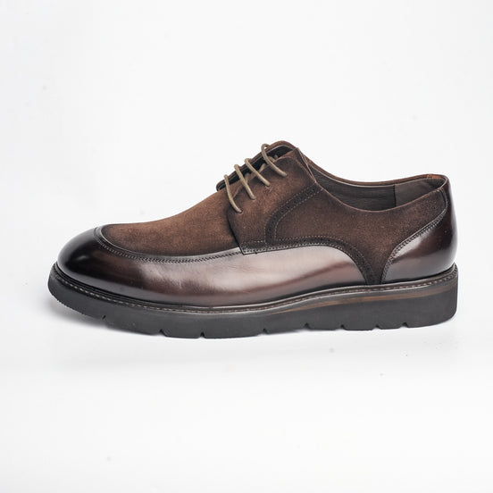 BB-132 Brown - Suede & Leather Lug-Sole Derby - Bruno Bunker