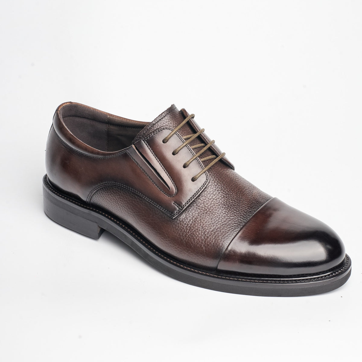 BB-135 Brown - Burnished Cap-Toe Derby - Bruno Bunker