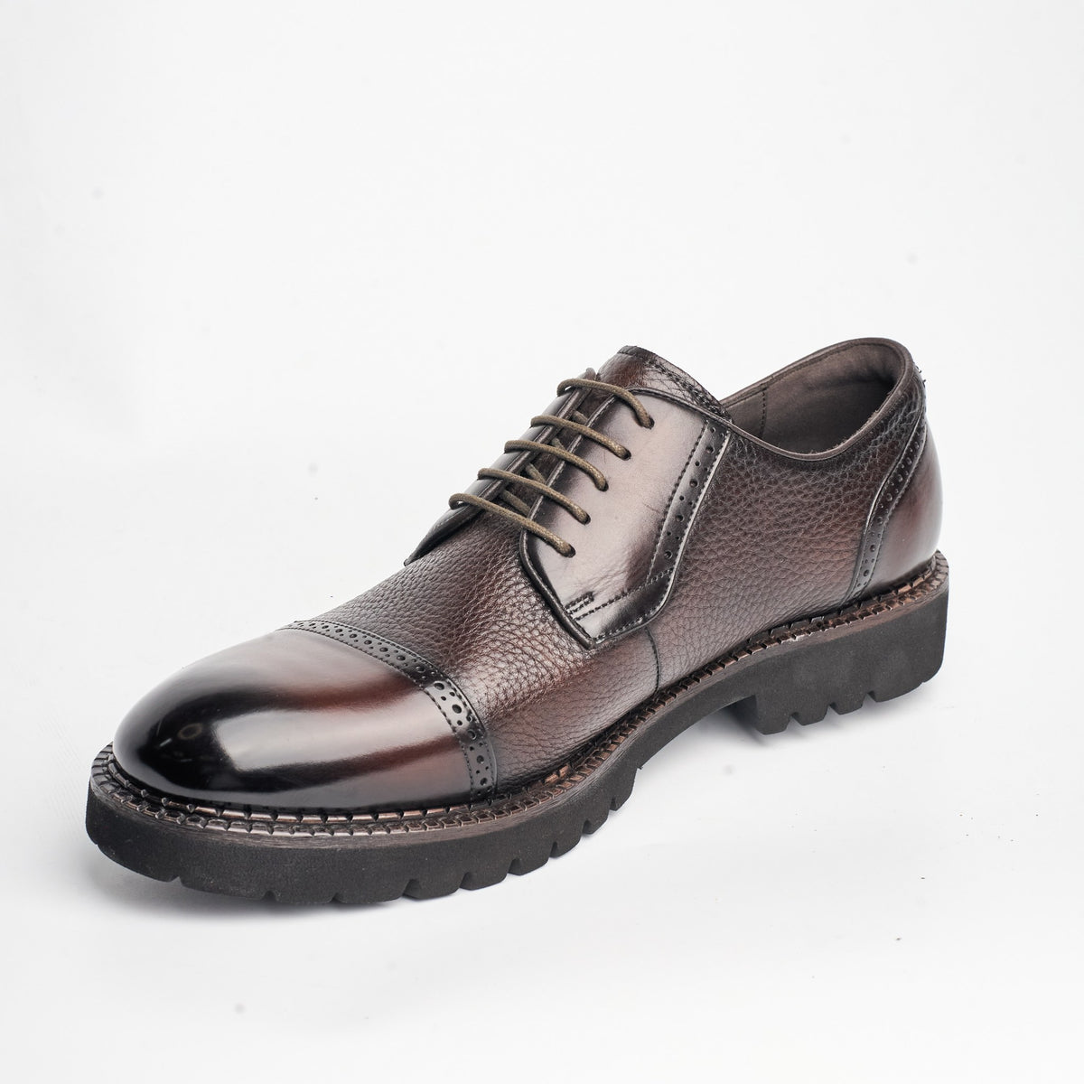 BB-137 Brown - Lug-Sole Brogue Cap-Toe Derby - Bruno Bunker