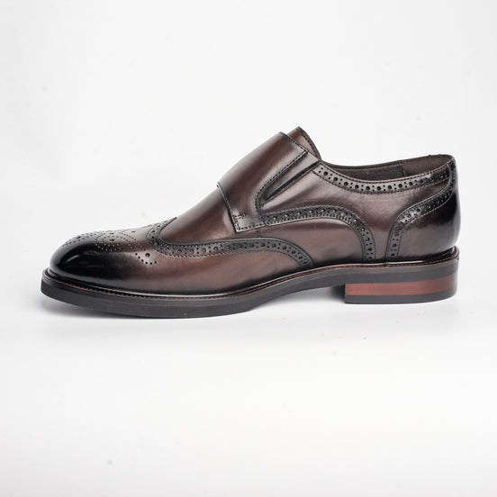 BB-146 Brown - Wingtip Monk Strap - Bruno Bunker