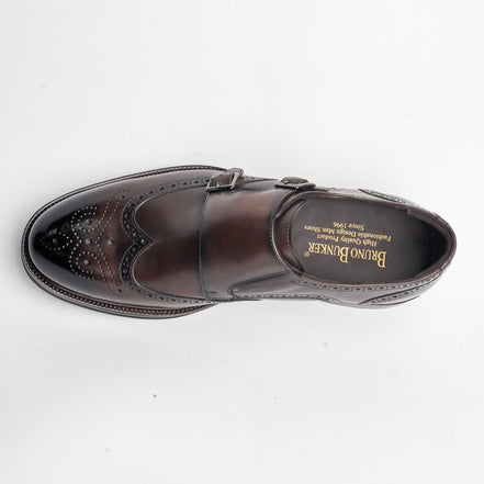 BB-146 Brown - Wingtip Monk Strap - Bruno Bunker